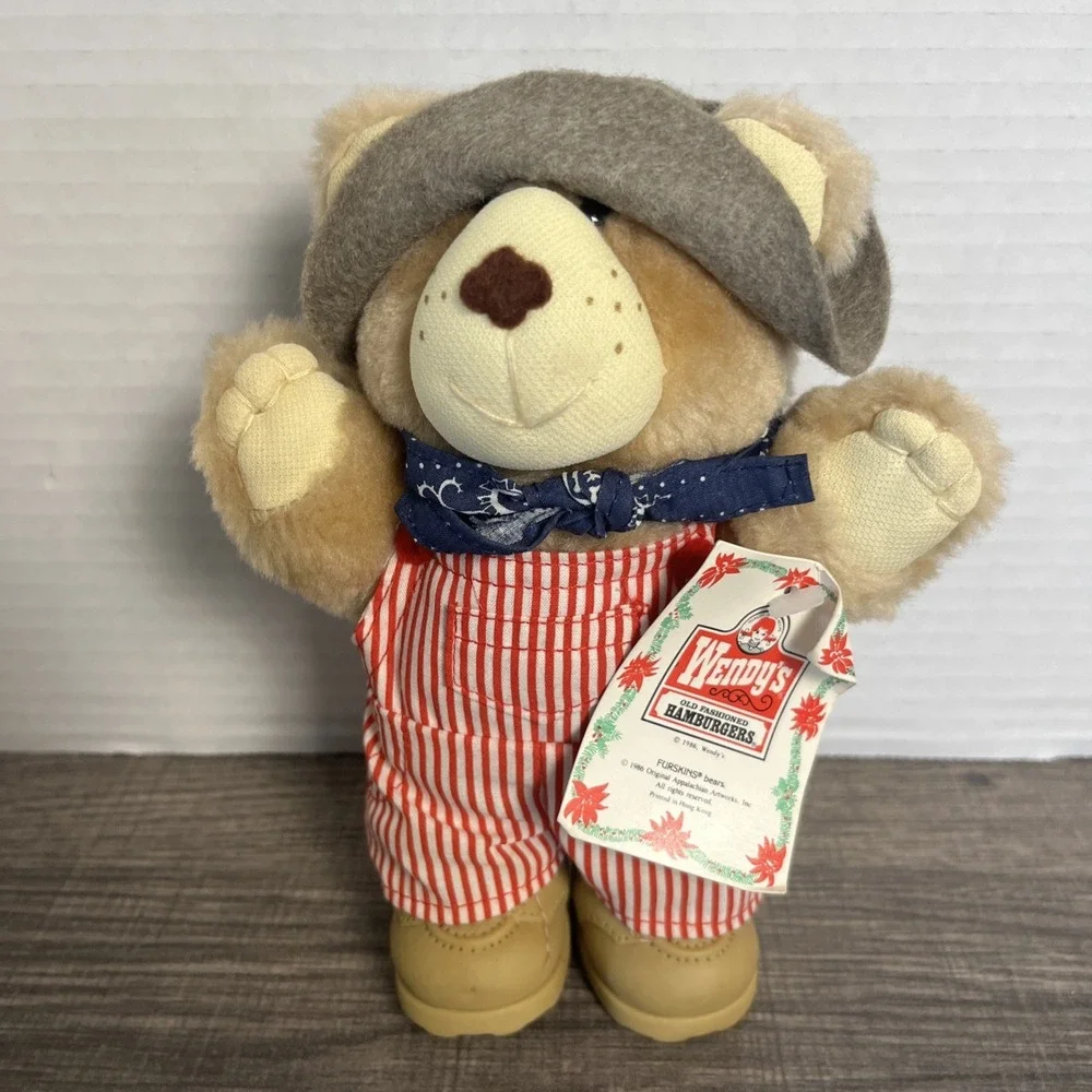 Vintage 1986 Furskins Bears Set Of 2 Dudley & Farrell Wendy's 7